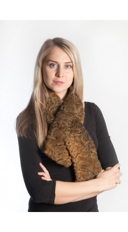 Golden karakul fur scarf